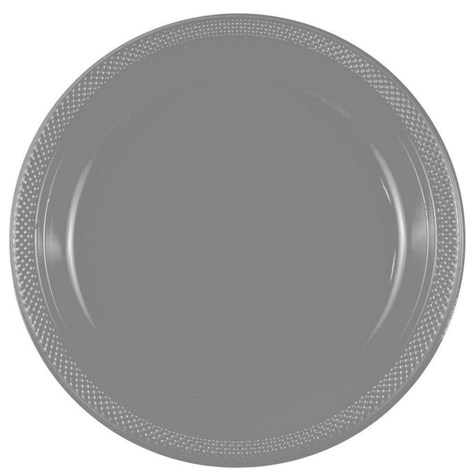 JAM Paper® Round Plastic Disposable Party Plates, Large, 10 1/4 Inch, Silver, 20/Pack(10255LPsl)