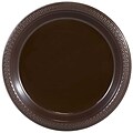 JAM Paper® Round Plastic Plates, Small, 7 inch, Chocolate Brown, 200/box (7255320676b)
