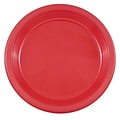 JAM Paper® Round Plastic Disposable Party Plates, Large, 10 1/4 Inch, Red, 20/Pack(10255LPre)