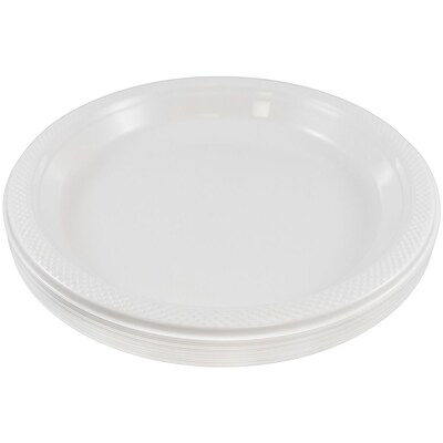 JAM Paper 9 Plastic Plates, White, 200 Plates/Box (9255320691B)