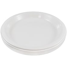 JAM Paper® Round Plastic Disposable Party Plates, Small, 7 Inch, White, 200/Box (7255320690b)
