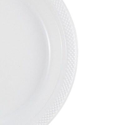 JAM Paper 7" Plastic Plates, White, 200 Plates/Box (7255320690B)