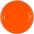 JAM Paper® Round Plastic Disposable Party Plates, Medium, 9 Inch, Orange, 200/Box (9255320687b)
