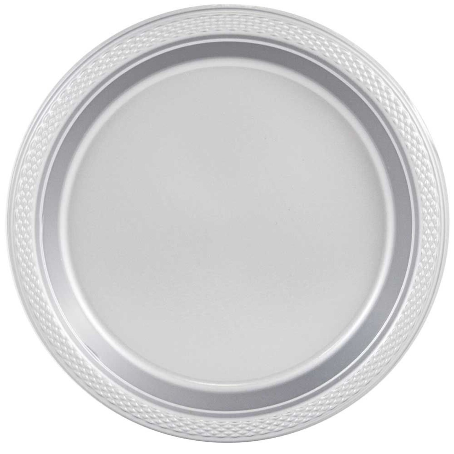 JAM Paper 7 Plastic Plates, Silver, 200 Plates/Box (255325377B)