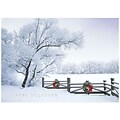 JAM Paper® Blank Christmas Cards Set, Winter Scene with Wreath, 25/Pack (526M1040WB)