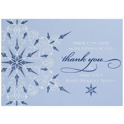 JAM Paper® Christmas Holiday Card Set, Holiday Thank You, 25/pack (526M1054WB)