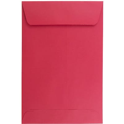 JAM Paper 6 x 9 Open End Catalog Colored Envelopes, Red Recycled, 50/Pack (v0128139i)