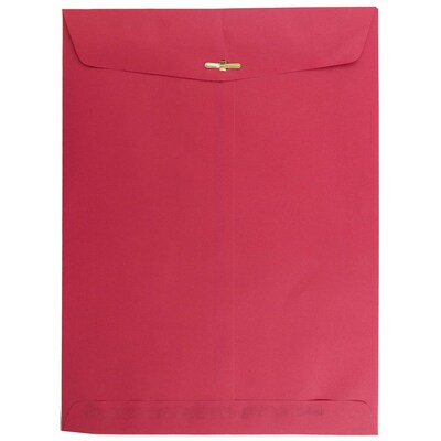 JAM Paper Envelopes with Clasp Closure, 9" x 12", Red Recycled, 50/Pack (7781I)