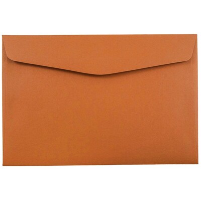 JAM Paper 6 x 9 Booklet Envelopes, Dark Orange, 25/Pack (3157496)