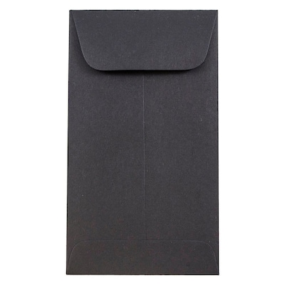 JAM Paper #6 Coin Business Envelopes, 3.375 x 6, Black, 50/Pack (356730564i)