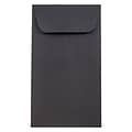 JAM Paper #6 Coin Business Envelopes, 3.375 x 6, Black, 50/Pack (356730564i)