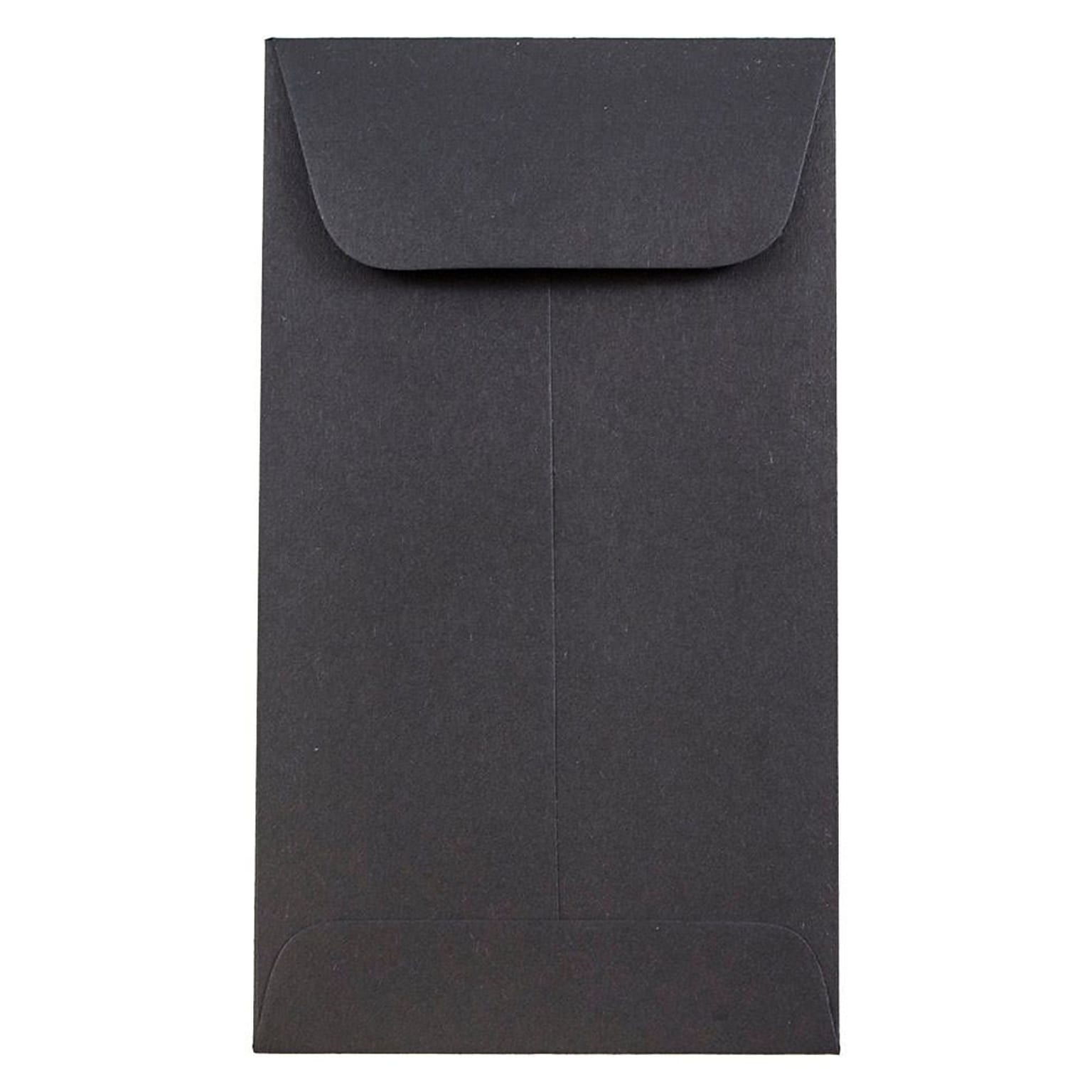 JAM Paper #6 Coin Business Envelopes, 3.375 x 6, Black, 50/Pack (356730564i)