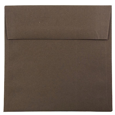 JAM Paper 6.5 x 6.5 Square Invitation Envelopes, Chocolate Brown Recycled, 25/Pack (227912746)