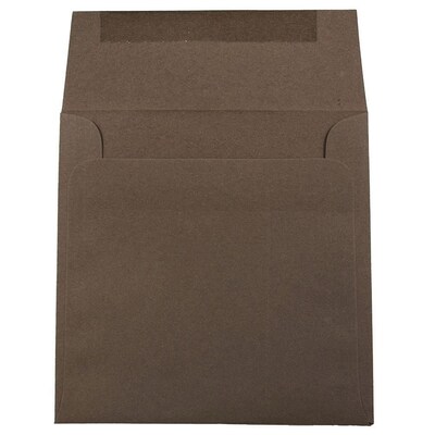 JAM Paper 6.5 x 6.5 Square Invitation Envelopes, Chocolate Brown Recycled, 25/Pack (227912746)