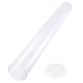 JAM Paper® Mailing Tubes, 2 x 18, Clear with White Plug Caps, 100 Tubes/100 Caps (372432485)