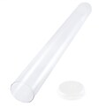 JAM Paper® Mailing Tubes, 1.75 x 18, Clear with White Plug Caps, 125 Tubes/250 Caps (372432500)