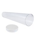 JAM Paper® Mailing Tubes, 3 x 18, Clear with White Plug Caps, 42 Tubes/84 Caps (372432463)