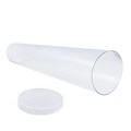 JAM Paper® Mailing Tubes, 3 x 18, Clear with Clear Slip-on Caps, 42 Tubes/84 Caps (372432462)