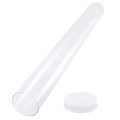 JAM Paper® Mailing Tubes, 2 x 18, Clear with Clear Slip-on Caps, 100 Tubes/100 Caps (372432486)