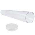 JAM Paper® Mailing Tubes, 2.5 x 18, Clear with White Plug Caps, 63 Tubes/126 Caps (372432484)