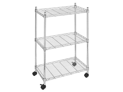 Whitmor Supreme 3-Shelf Metal Utility Cart, Chrome (6056344N)