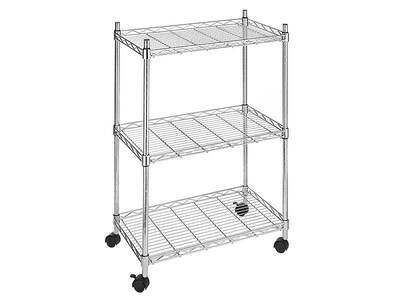 Whitmor Supreme 3-Shelf Metal Utility Cart, Chrome (6056344N)