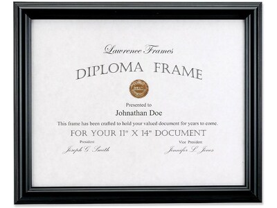 Lawrence Frames Wood Certificate Frame, Black (185011)