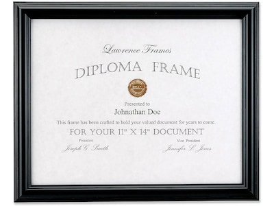 Lawrence Frames Wood Certificate Frame, Black (185011)