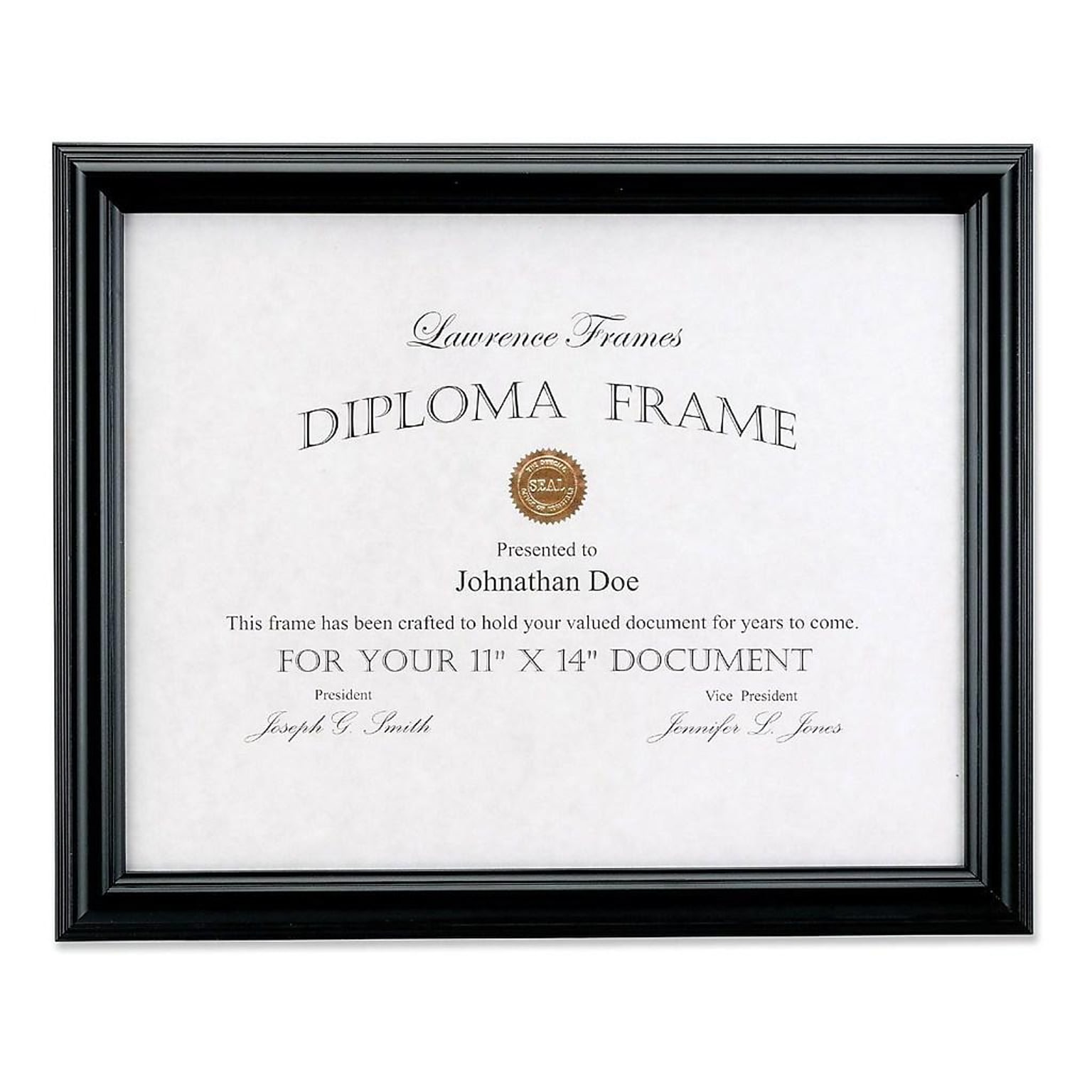 Lawrence Frames Wood Certificate Frame, Black (185011)