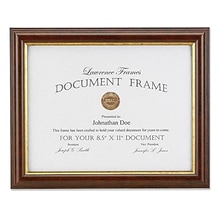 Lawrence Frames Wood Certificate Frame, Walnut (185181)