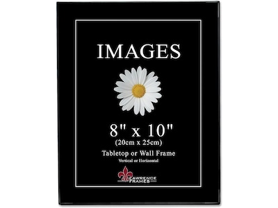 Lawrence Frames Images 8 x 10 Plastic Picture Frames, Black, 6/Pack (350080)