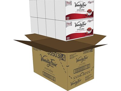 Vanity Fair Everyday Luncheon Napkins, 2-Ply, White, 2400/Carton (35503/14CT)