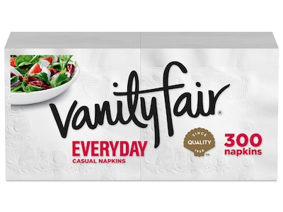 Vanity Fair Everyday Luncheon Napkins, 2-Ply, White, 300/Pack (35503/14)