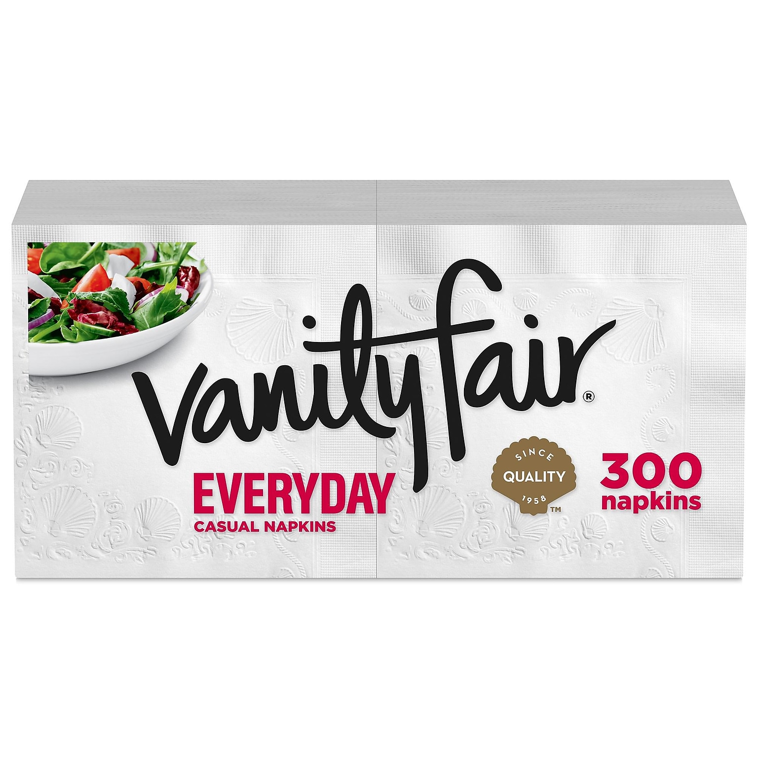 Vanity Fair Everyday Luncheon Napkins, 2-Ply, White, 300/Pack (35503/14)