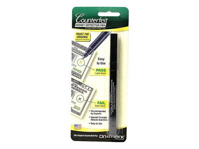 Dri Mark Counterfeit Pen, Black, 6/Pack (78069-PK6)