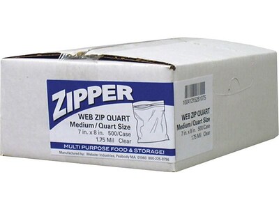 AEP Double Zipper Bags, 500/Carton (ZIP1QS500)