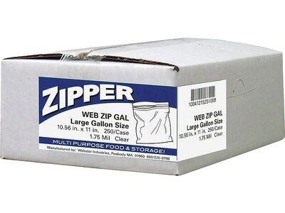 AEP Double Zipper Bags, 250/Carton (ZIP1GS250)