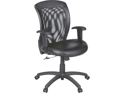Global Airflow Ergonomic Leather Swivel Manager Chair, Black (9339BK)