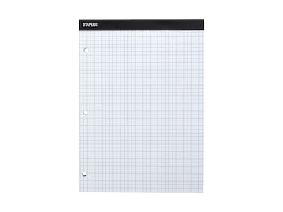 Ampad Notepad, 8.5 x 11 (US letter), Quad Ruled, White, 100 Sheets/Pad (TOP 20-210)