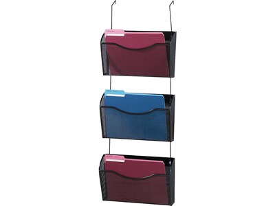 Eldon Expressions 3-Pocket Metal Letter Size Wall File, Black (21961)
