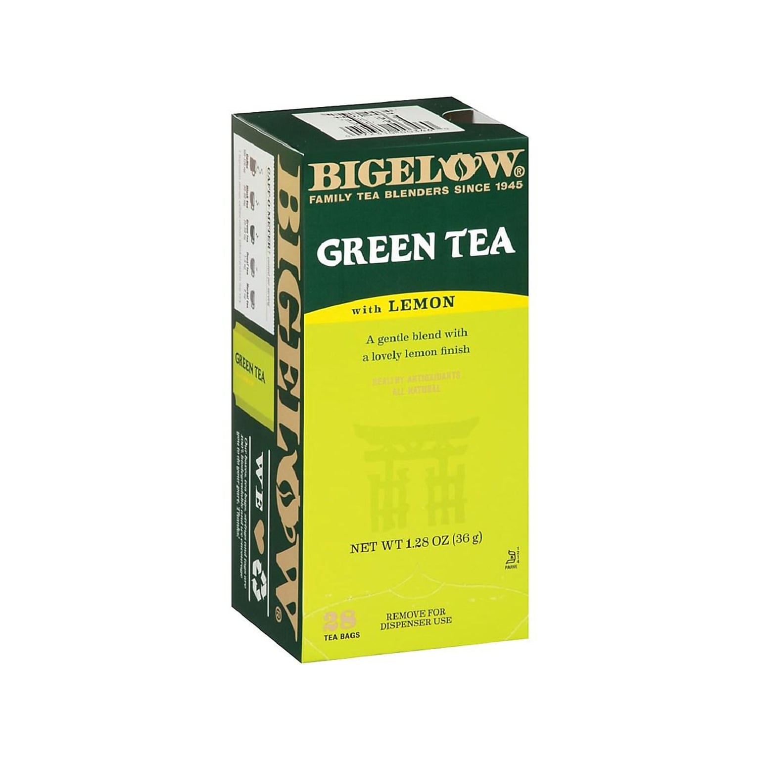 Bigelow Green with Lemon Tea Bags, 28/Box (RCB10346)