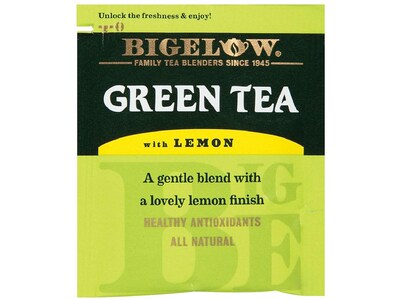 Bigelow Green with Lemon Tea Bags, 28/Box (RCB10346)