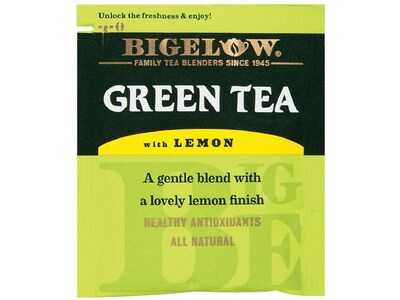 Bigelow Green with Lemon Tea Bags, 28/Box (RCB10346)