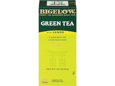 Bigelow Green with Lemon Tea Bags, 28/Box (RCB10346)