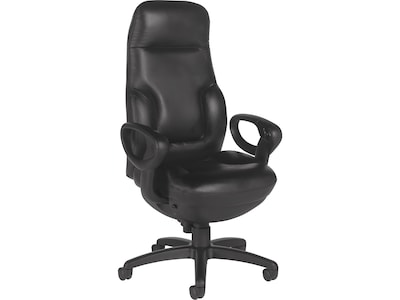 Global Leather Executive Chair, Black (2424-18BK-PD03)