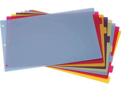 Cardinal Blank Dividers, 8-Tab, Blue/Green/Purple/Red/Yellow (CRD 84251)