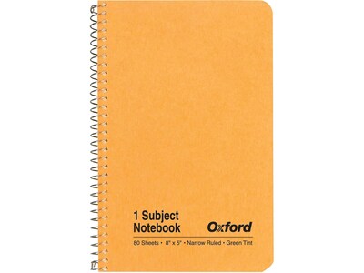 Oxford 1-Subject Pressboard Notebook, 5 x 7-3/4, College Rule, Blue  Cover, 80 Sheets (65119)