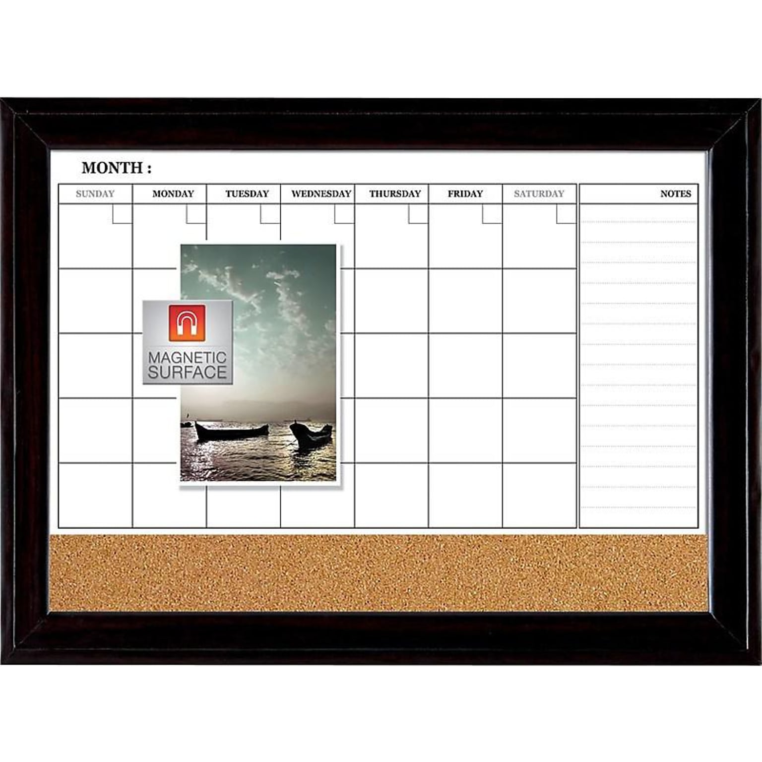 Quartet Combo Dry-Erase & Bulletin Board, Black Frame, 23 x 35 (79284)