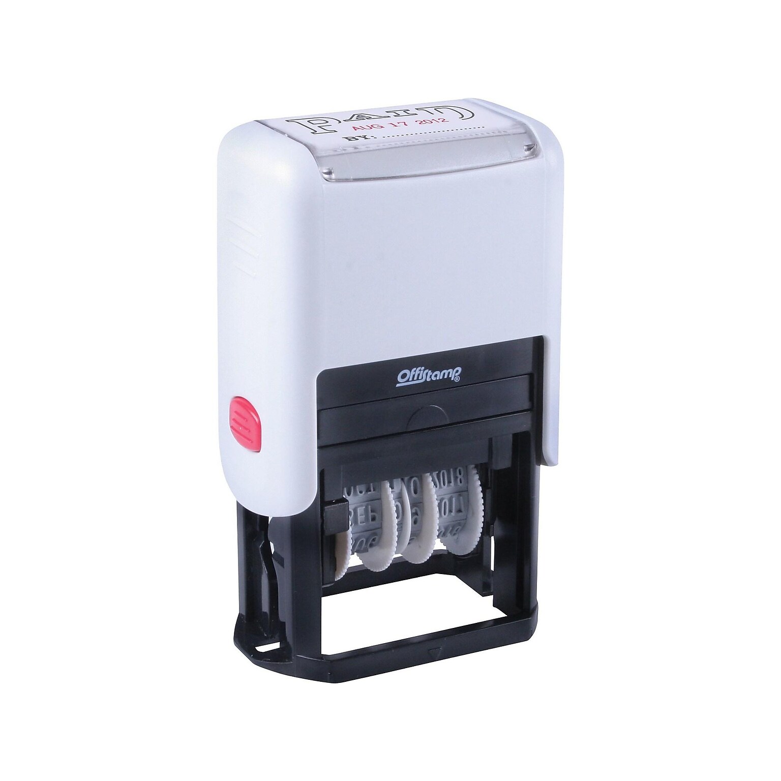 Offistamp Pre-Inked Stamp, PAID, Black and Red Ink (034508/10689)