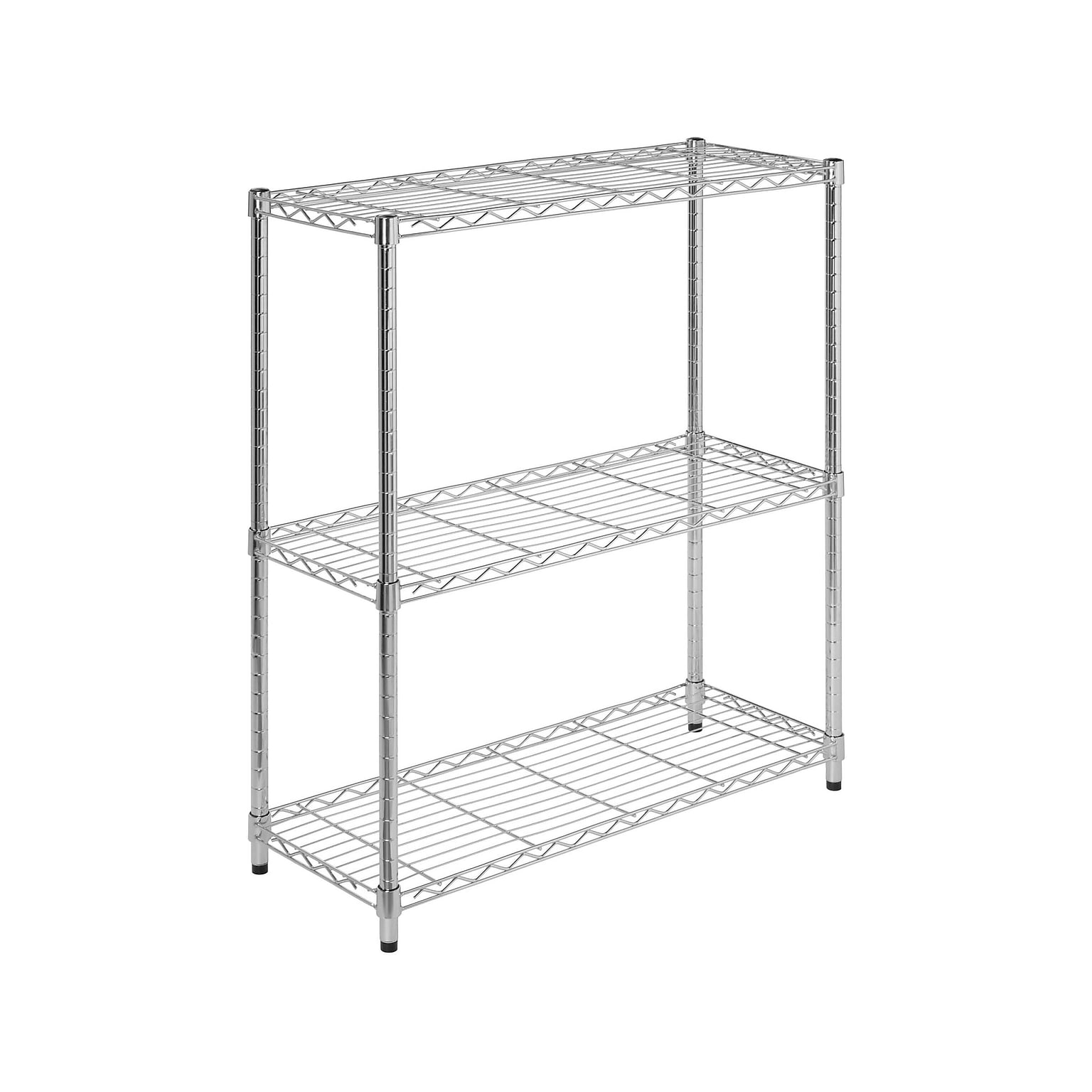 Honey-Can-Do 3-Shelf Metal Unit, 24W, Chrome (SHF-01903)